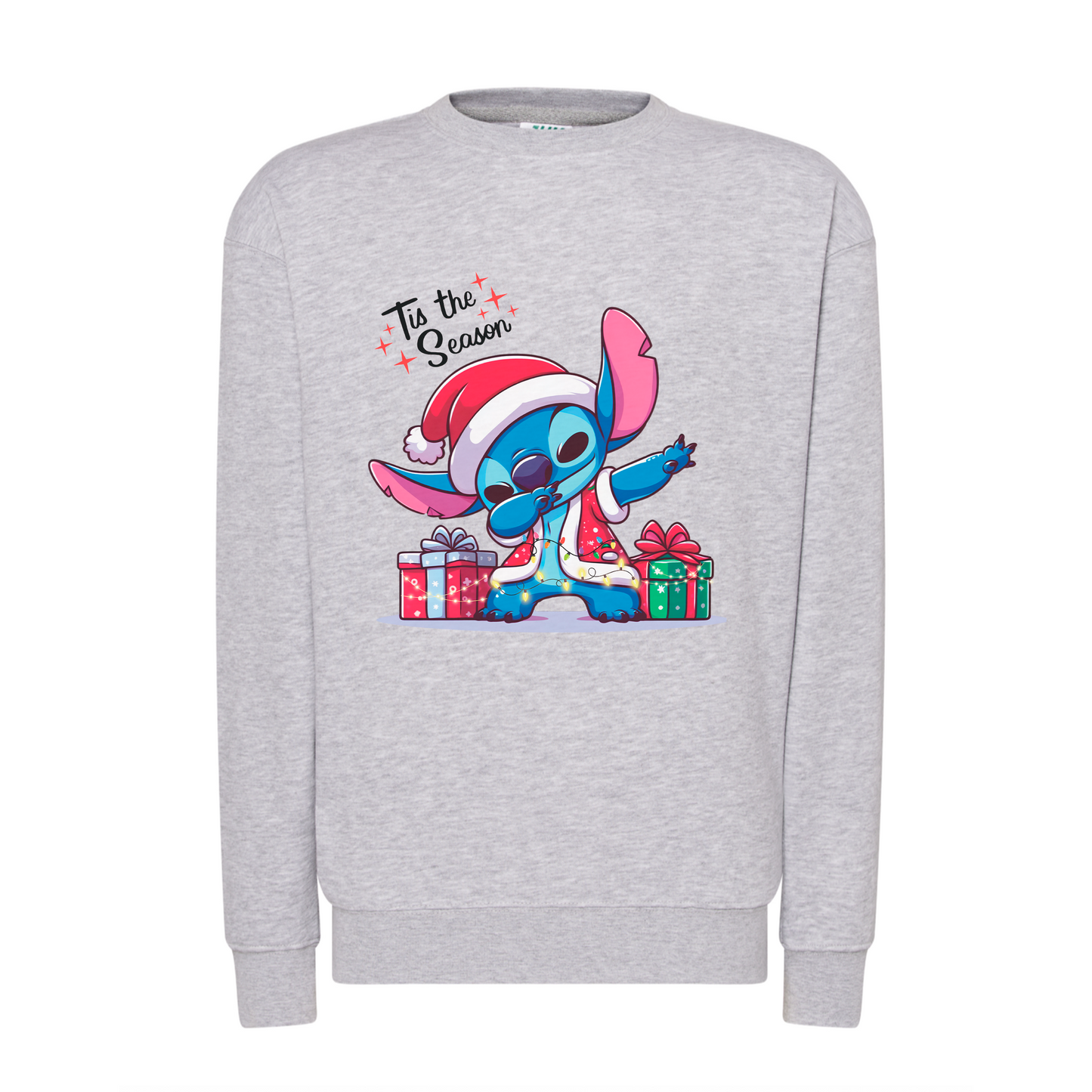 Sudadera gris ''Stitch Santa''