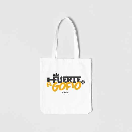 Totebag blanca ''Más fuerte que el gofio"