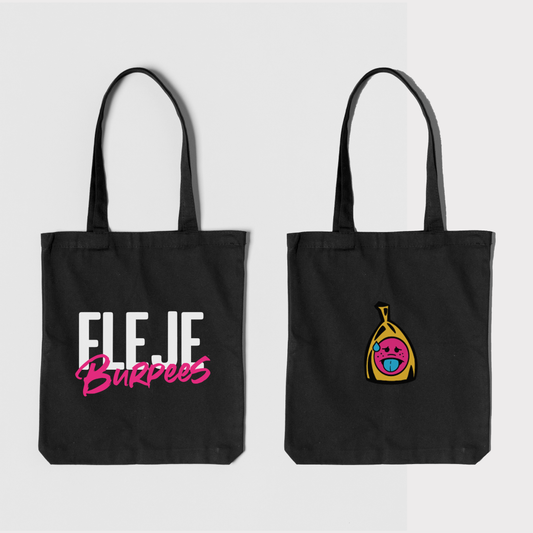 Totebag negra ''Fleje burpees" Opción 2