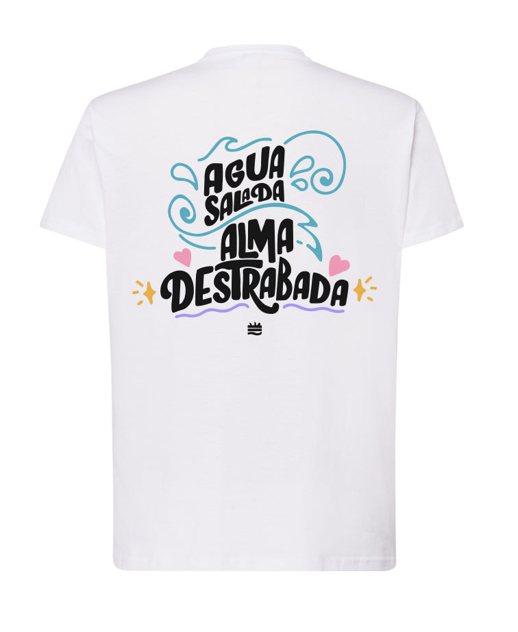 Camiseta regular bl ''Agua salada, alma destrabada''