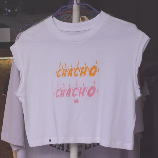 Top sin mangas blanco ''Chacho, chacho''